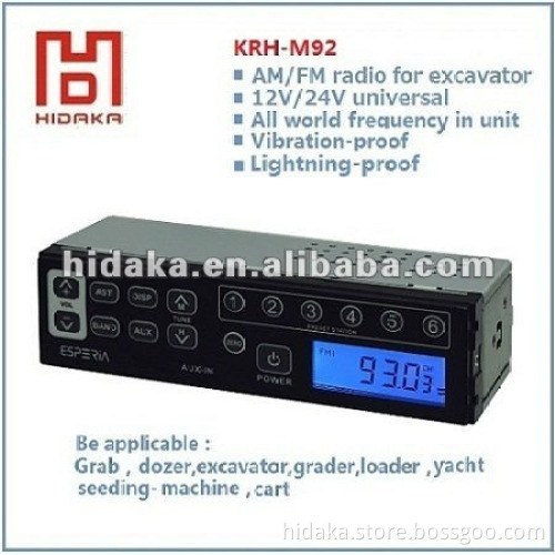 Worldwide frequency 24 volt mp3 Car radio for excavator